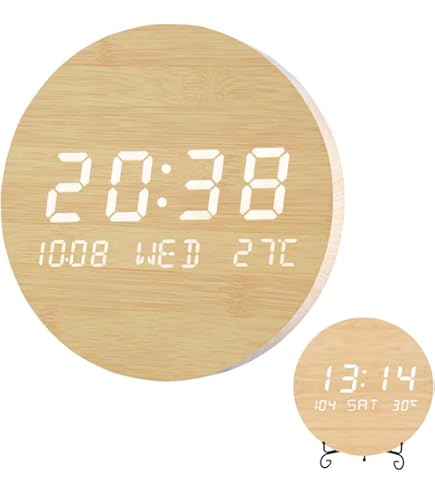 Amazon.co.jp: 壁掛け時計 デジタル LED時計 掛け&立て 時間/日付/温度